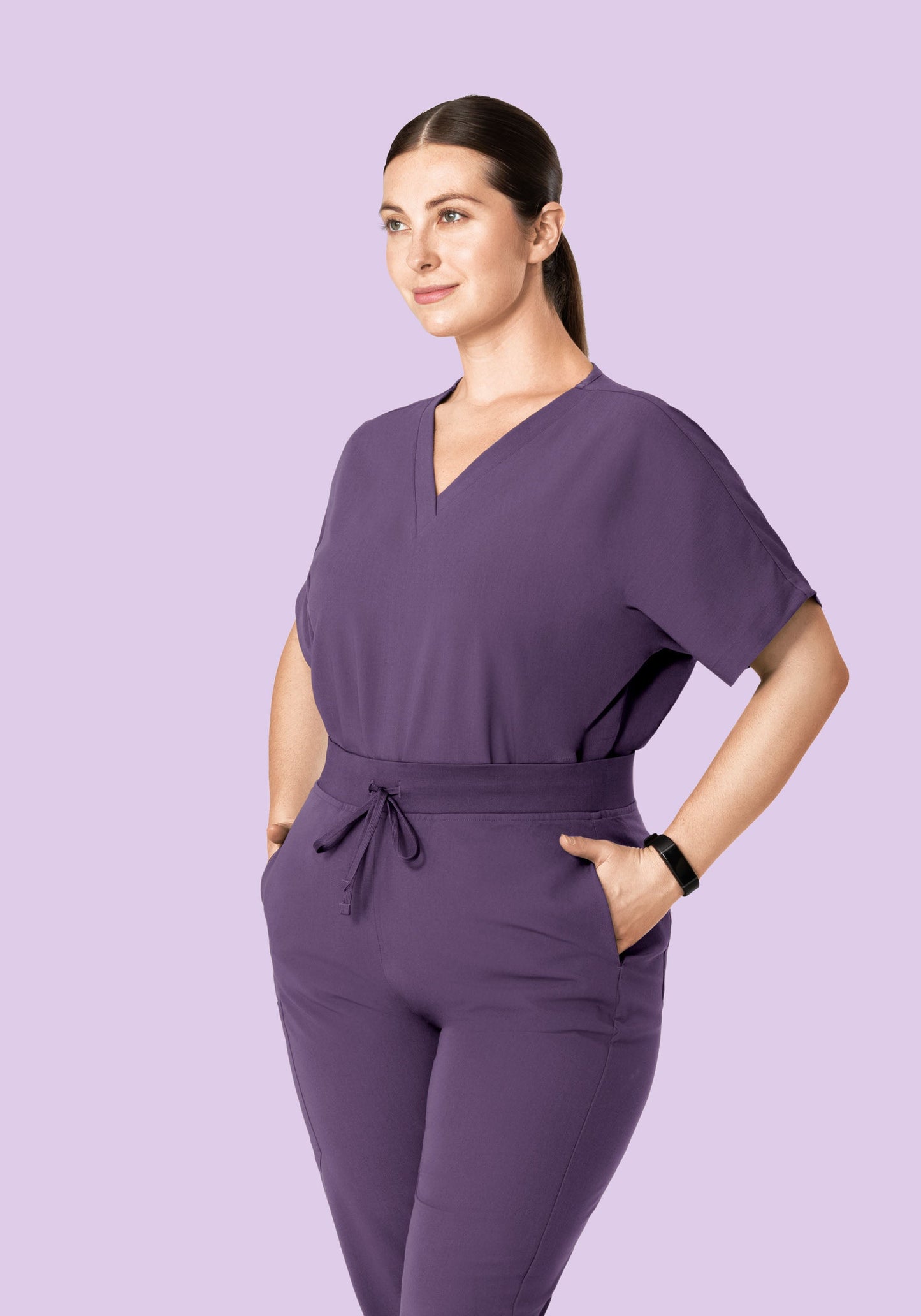 Oversized V Neck Top Dewberry