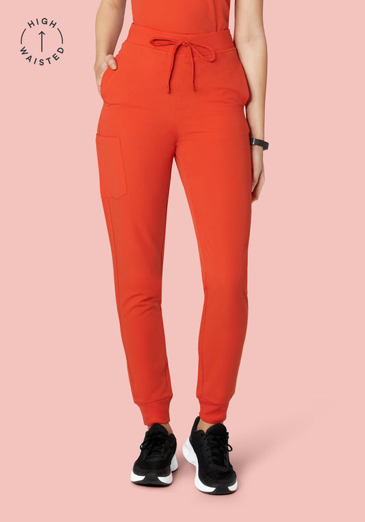 High Waisted Joggers Sunset Orange