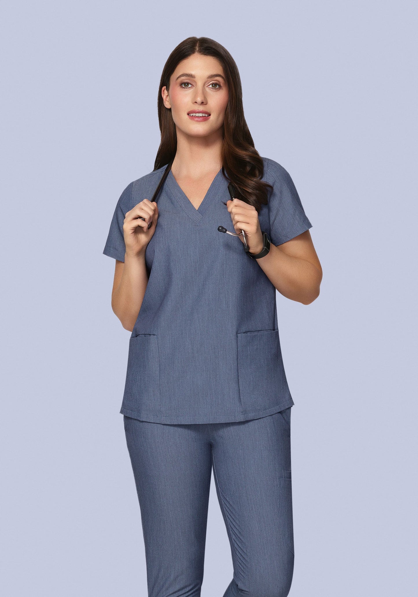 6 Pocket Top Heather Denim