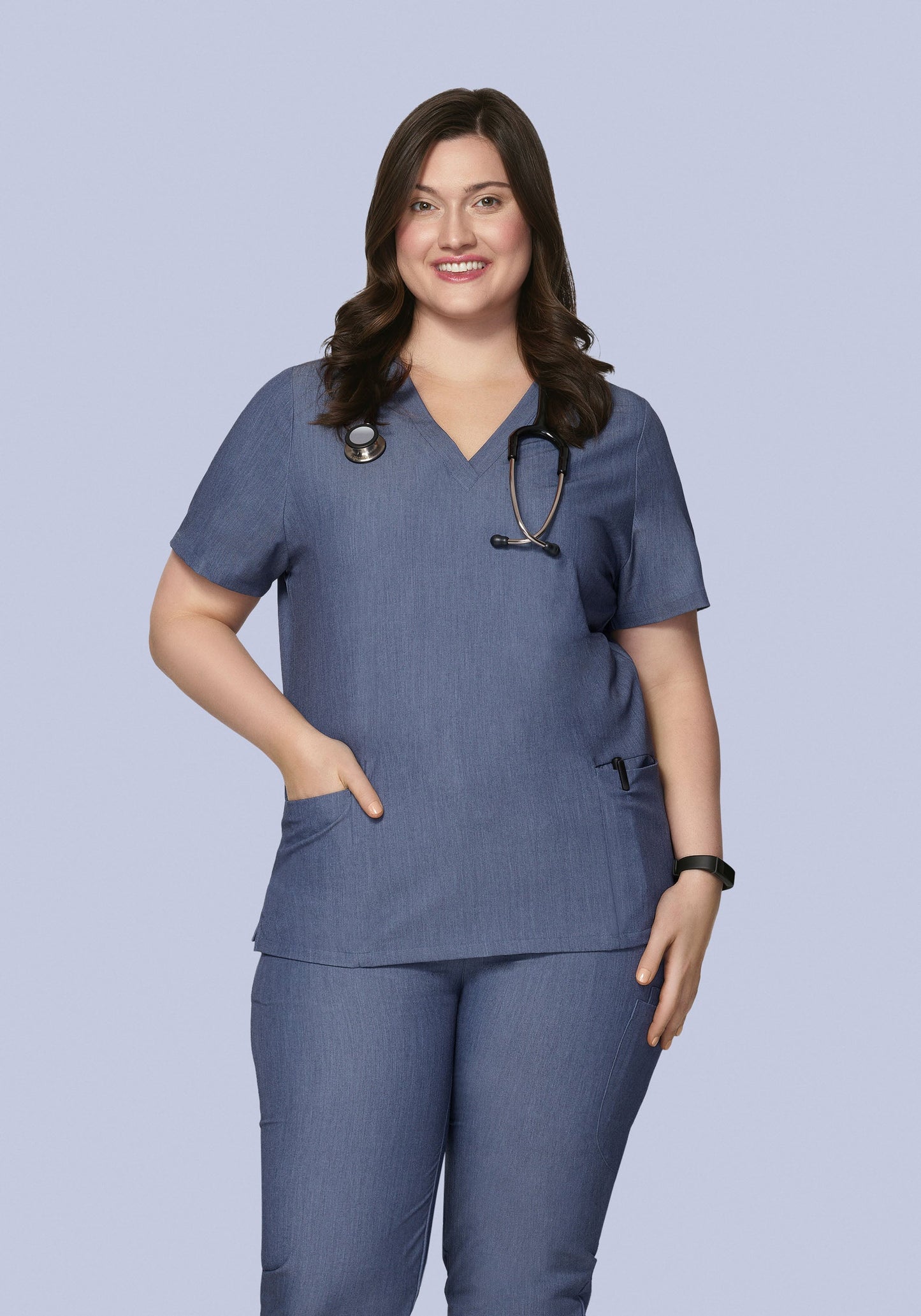 6 Pocket Top Heather Denim