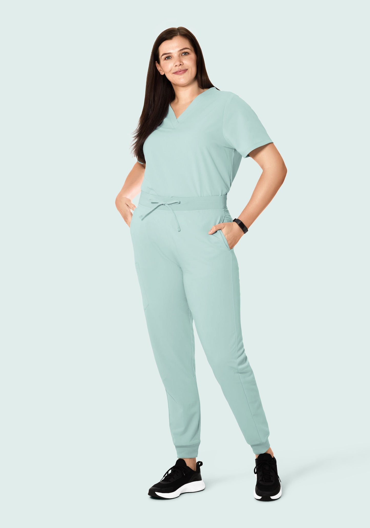 High Waisted Joggers Sterling Blue