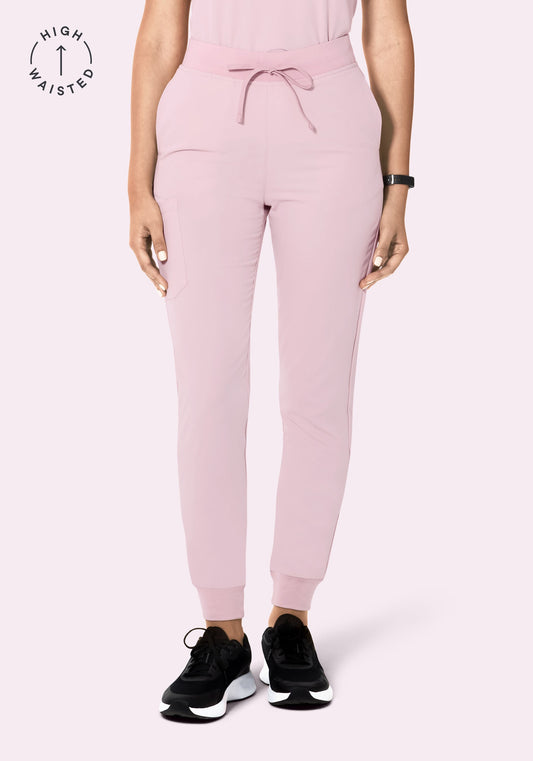 High Waisted Joggers Blush Blossom