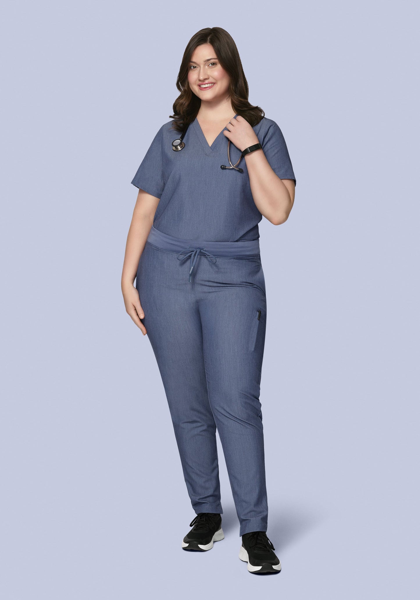 6 Pocket Top Heather Denim