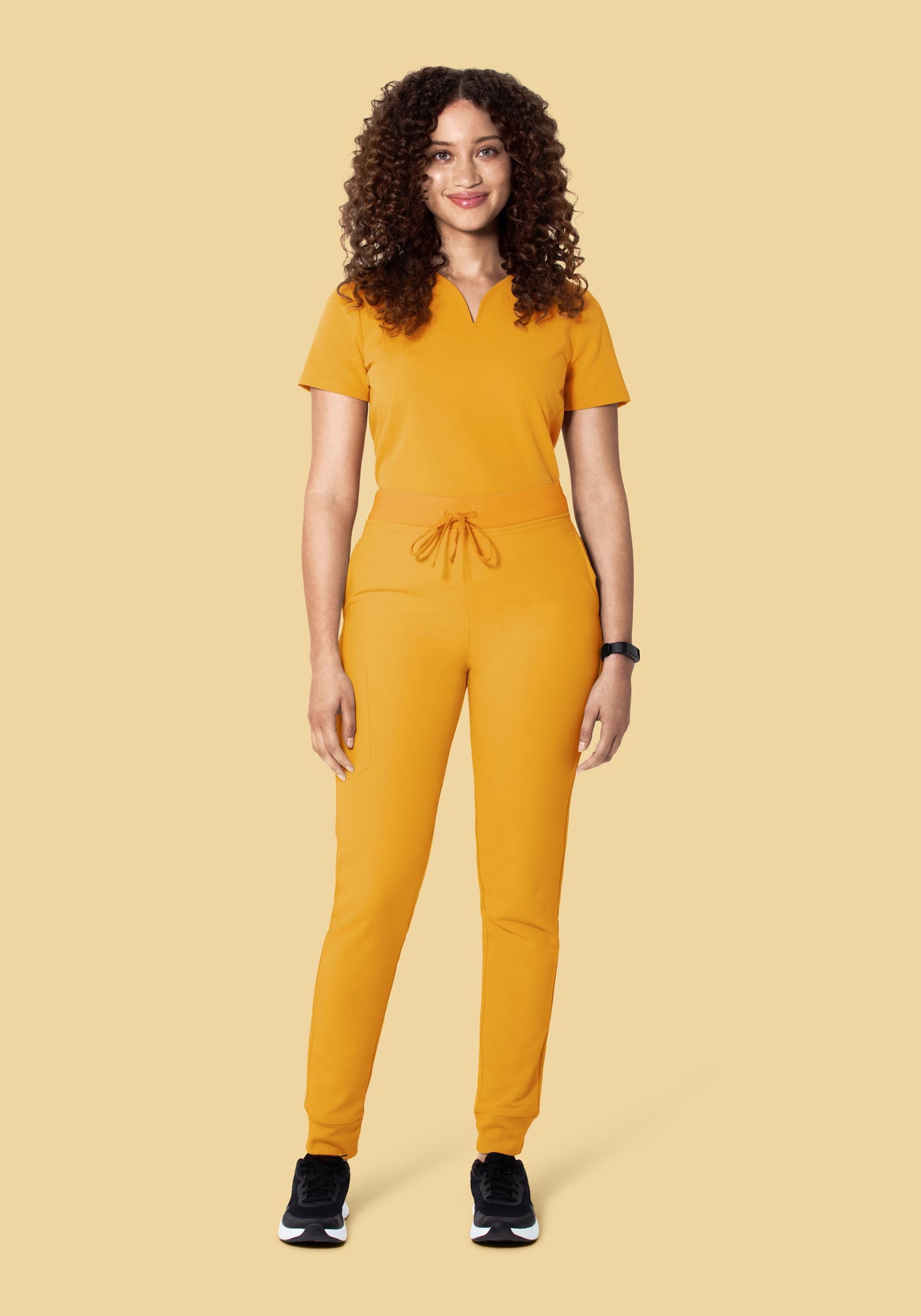 Curved V-Neck Top Honey
