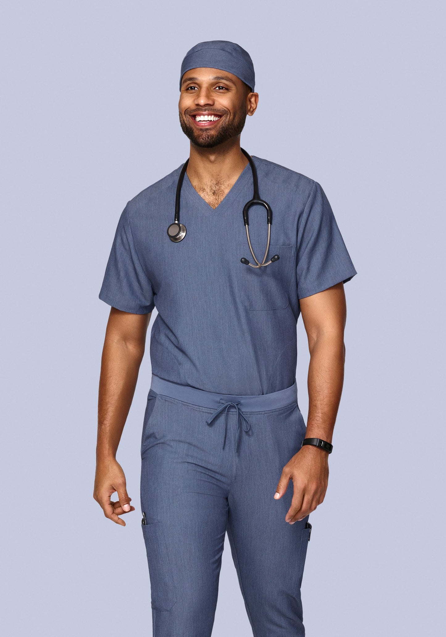 Contemporary Scrub Cap Heather Denim