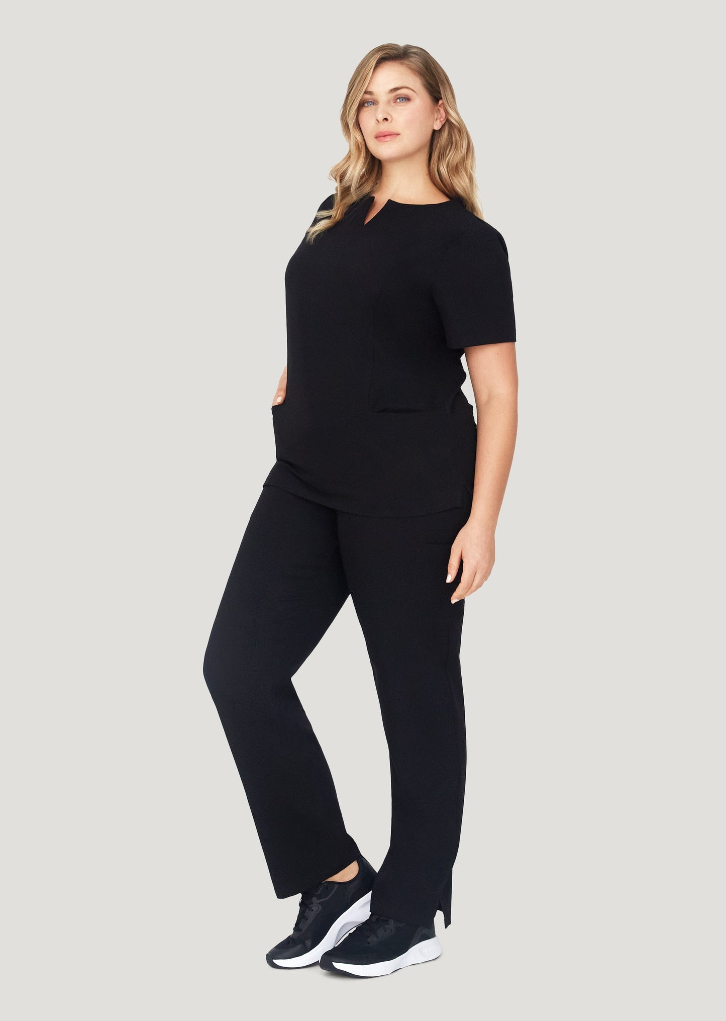 5 Pocket Notch Neck Top Black