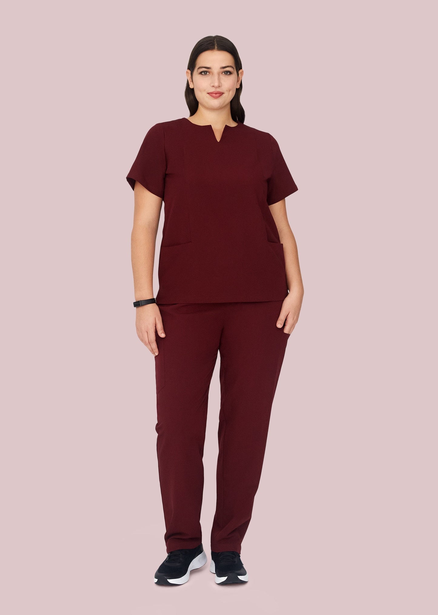 5 Pocket Notch Neck Top Wine