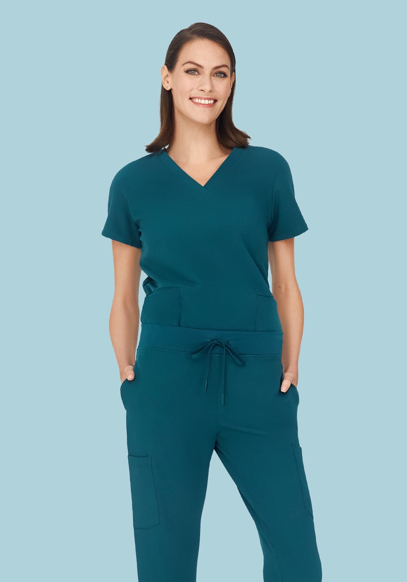 6 Pocket Top Caribbean Blue