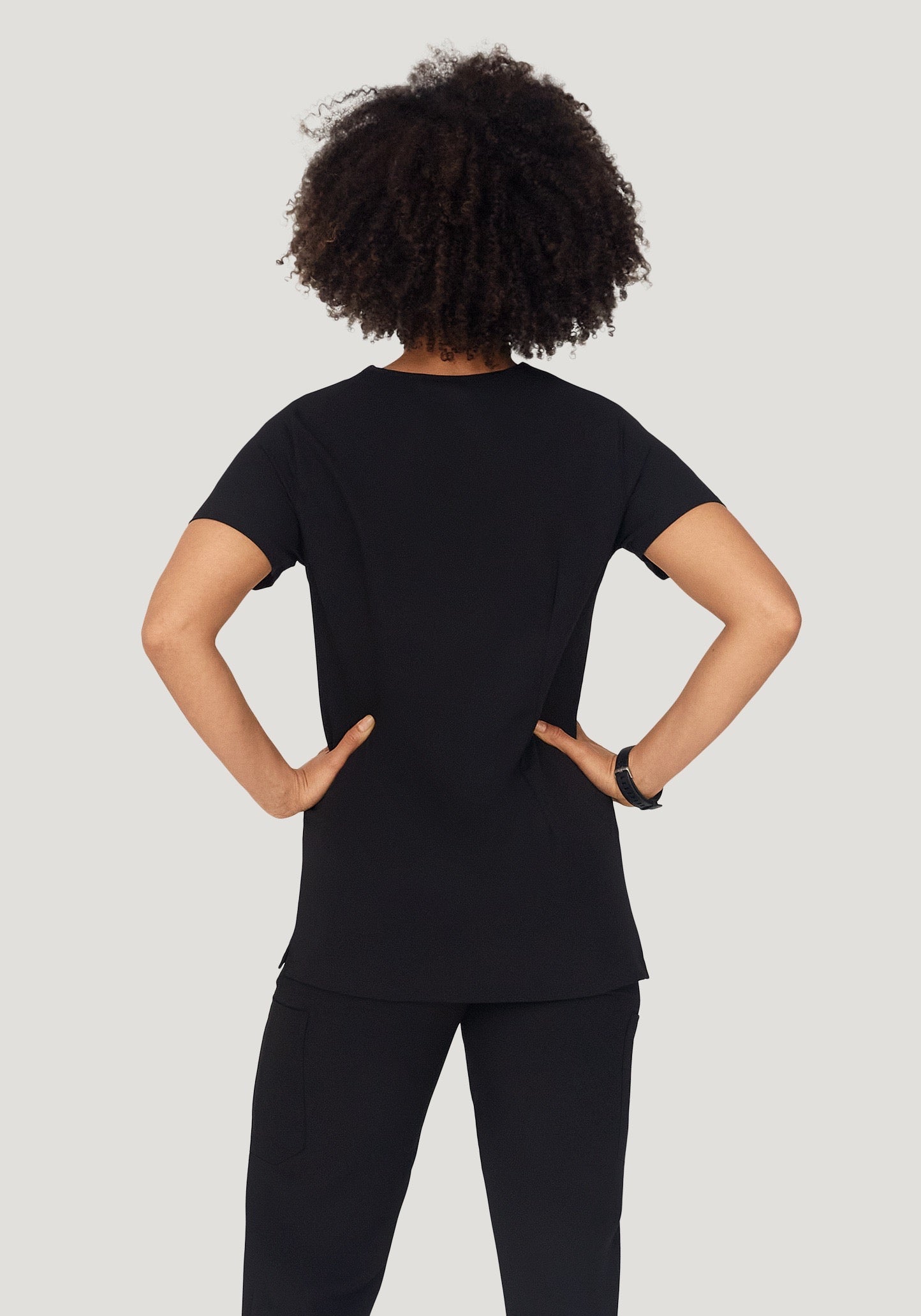 5 Pocket Notch Neck Top Black