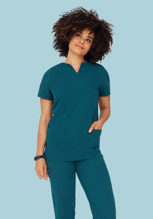 5 Pocket Notch Neck Top Caribbean Blue