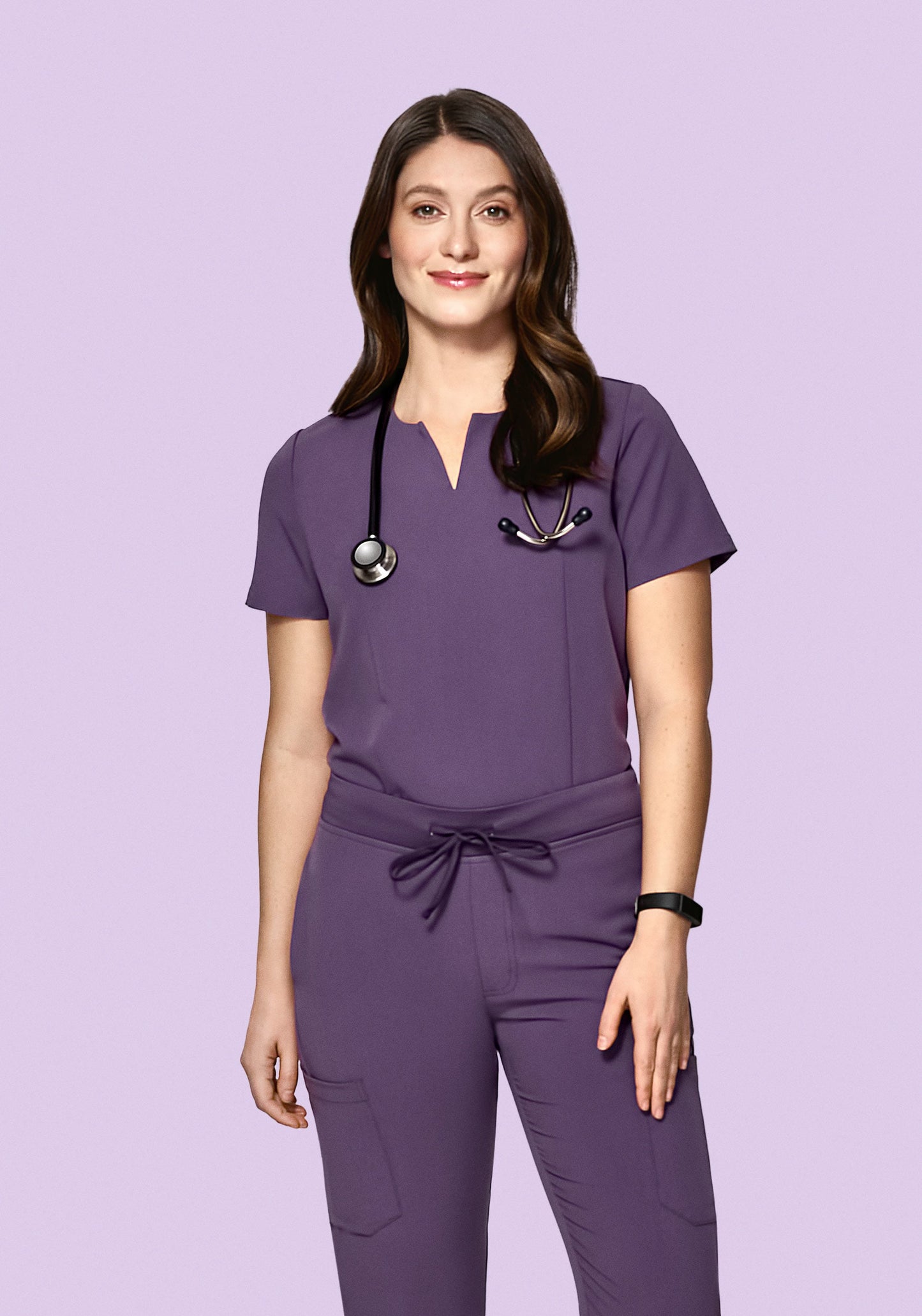 5 Pocket Notch Neck Top Dewberry