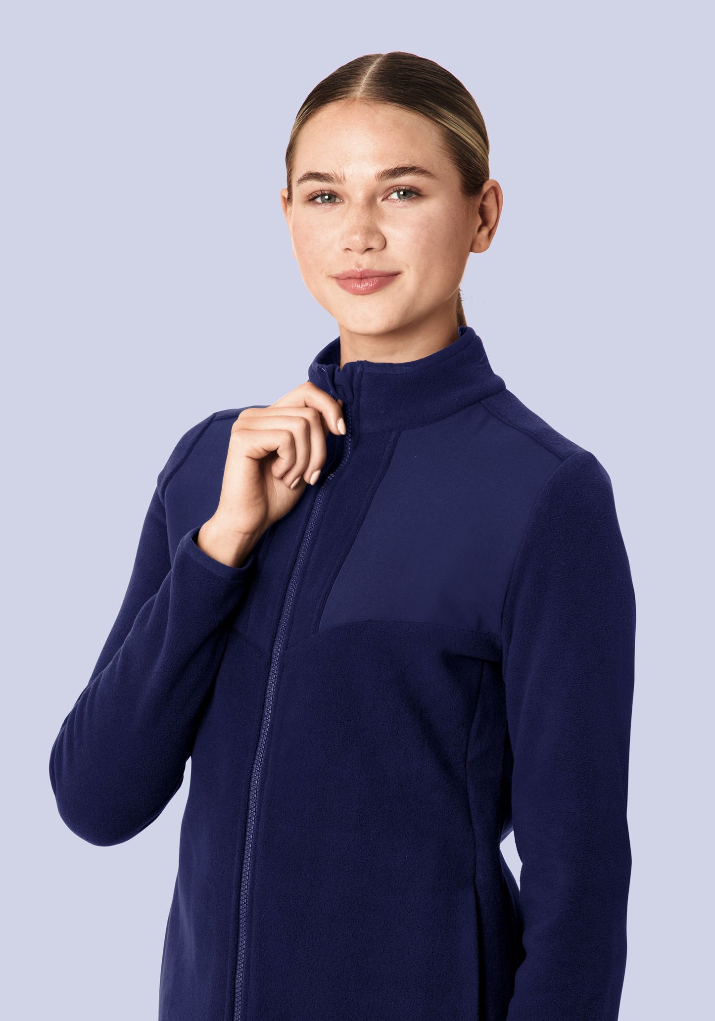 Women's Fleece Scrub Jacket Navy