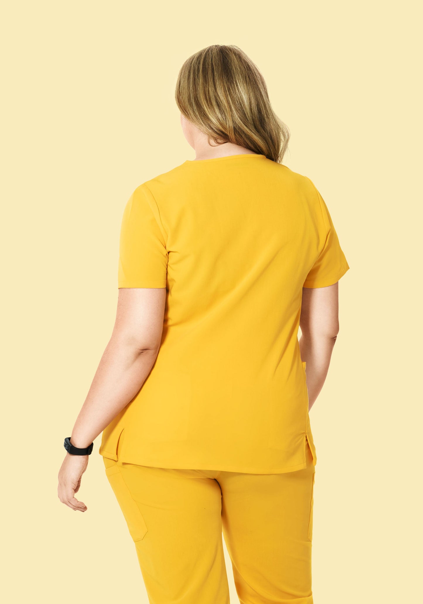 Curved V-Neck Top Daffodil