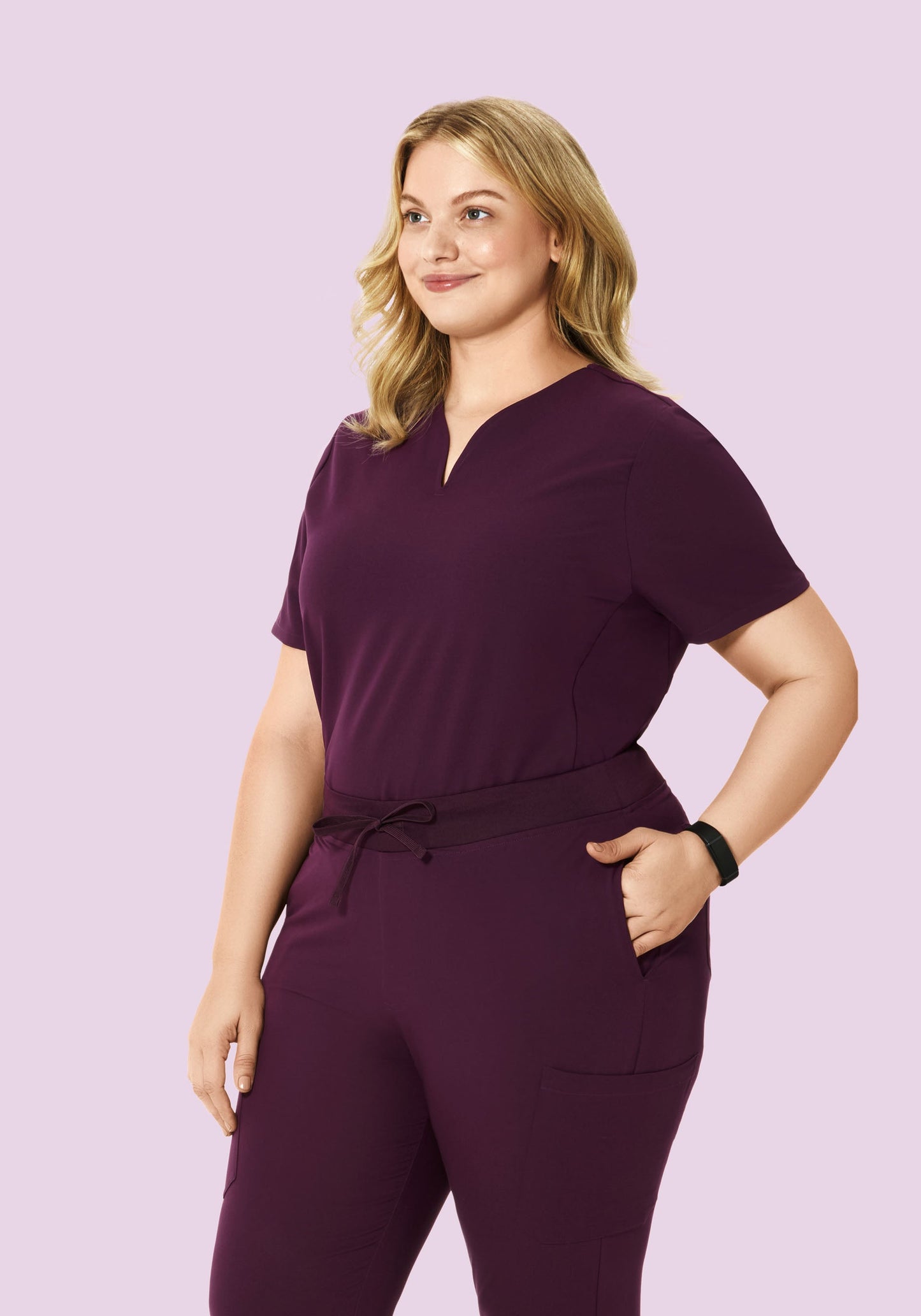 Curved V-Neck Top Açaí