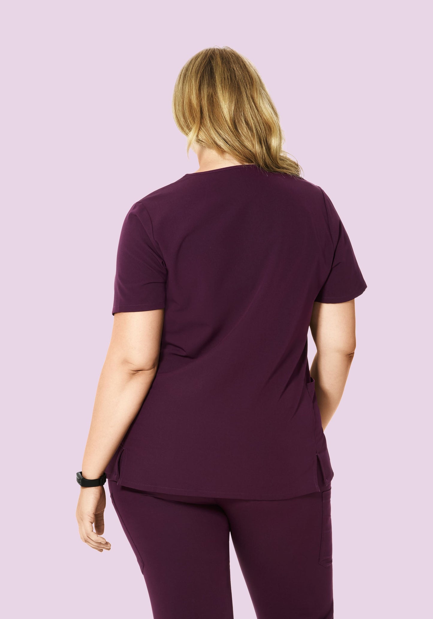 Curved V-Neck Top Açaí