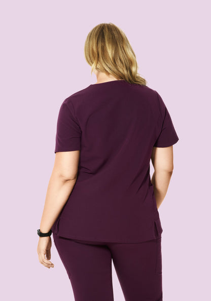 Curved V-Neck Top Açaí