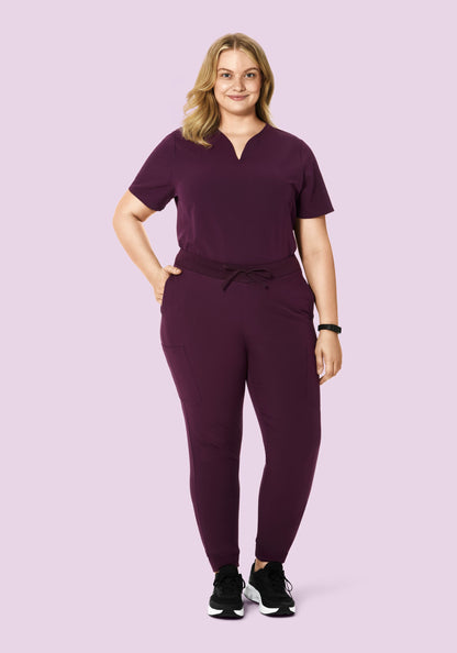 Curved V-Neck Top Açaí