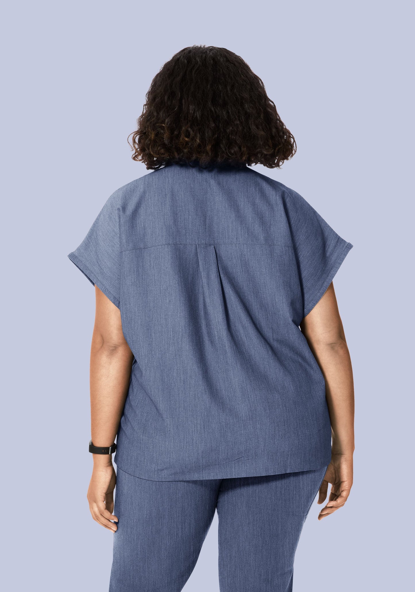 Mandarin Dolman Top Heather Denim