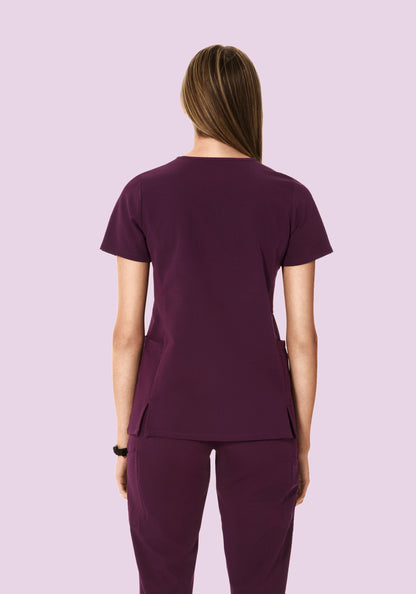 Curved V-Neck Top Açaí