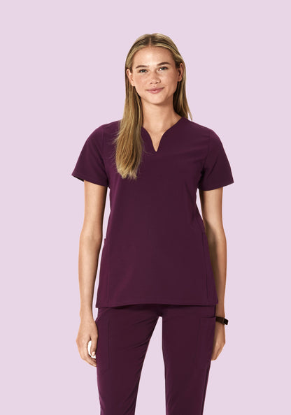 Curved V-Neck Top Açaí