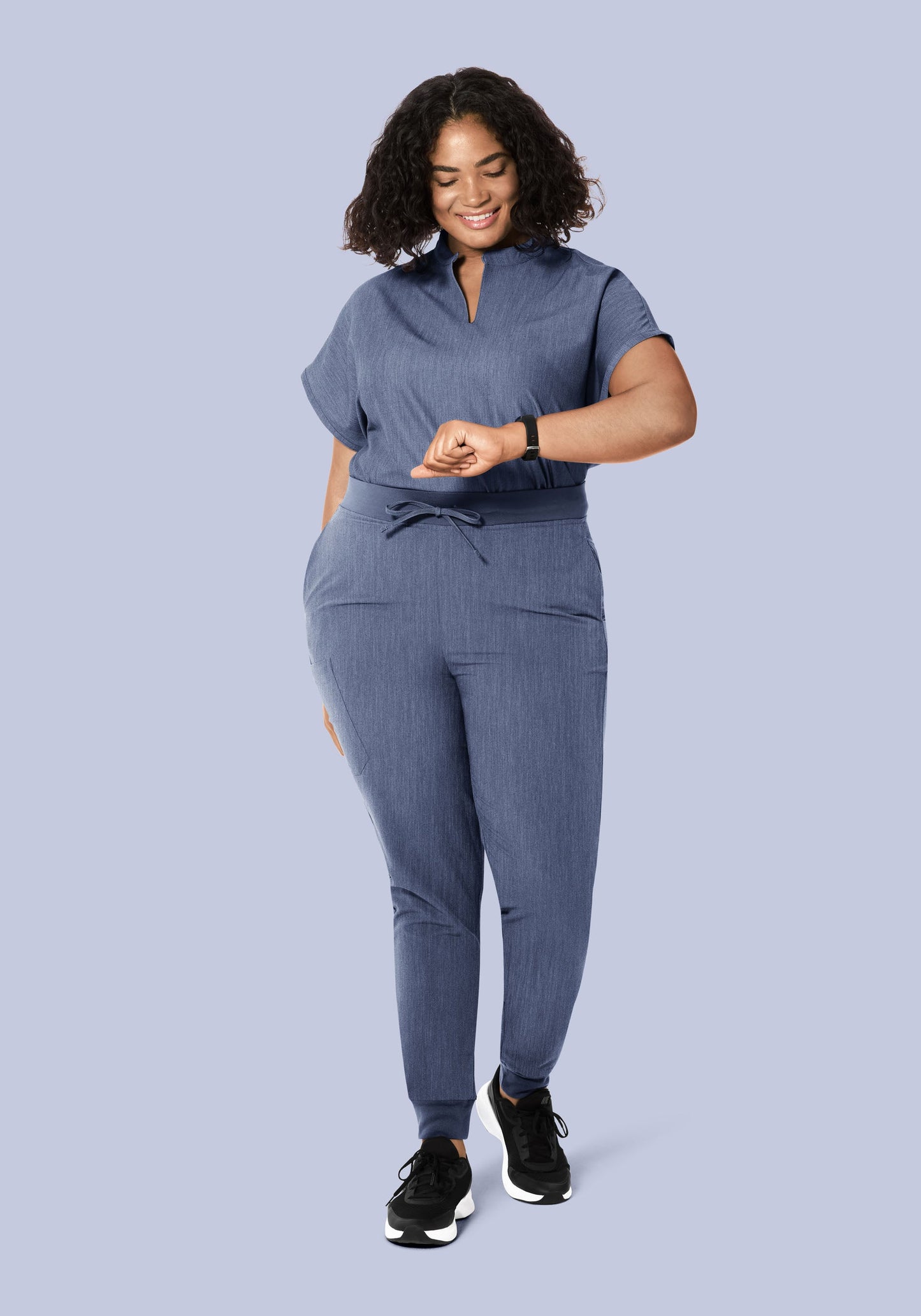 Mandarin Dolman Top Heather Denim