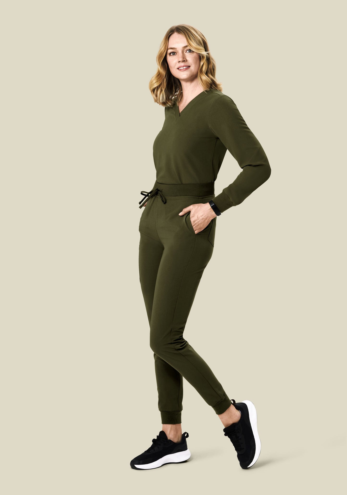 Long Sleeve 6 Pocket Top Olive