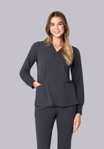Long Sleeve 6 Pocket Top Pewter
