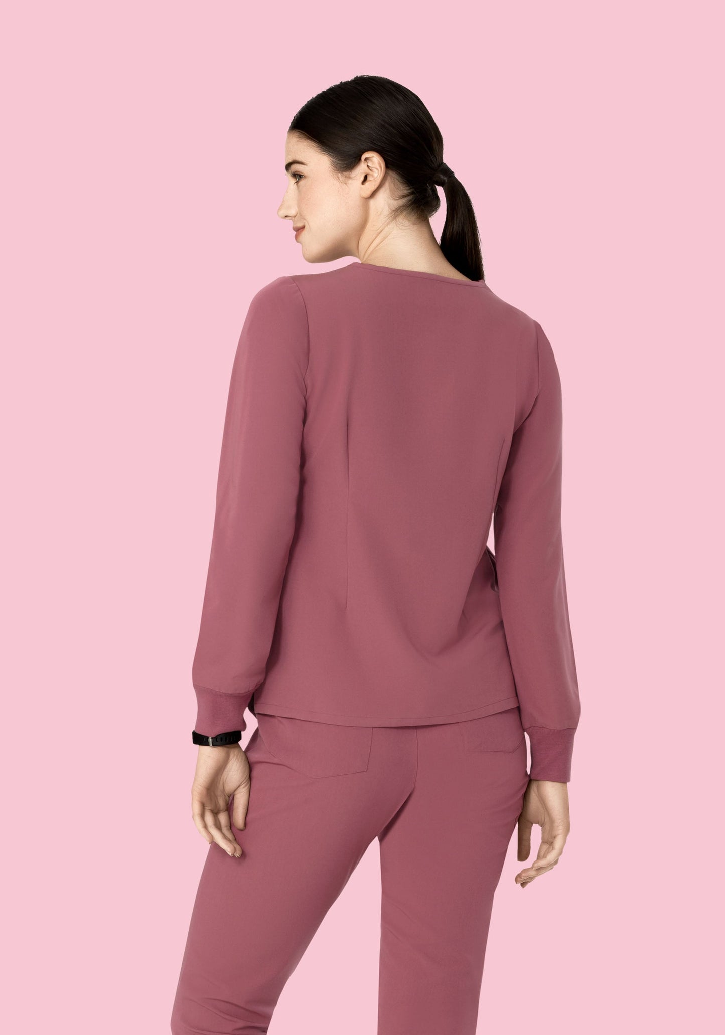 Long Sleeve 6 Pocket Top Mauve