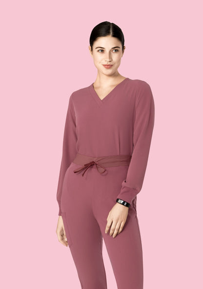 Long Sleeve 6 Pocket Top Mauve