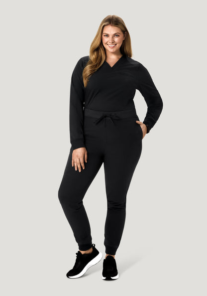 Long Sleeve One Pocket Top Black