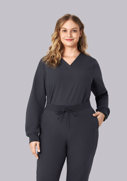 Long Sleeve 6 Pocket Top Pewter