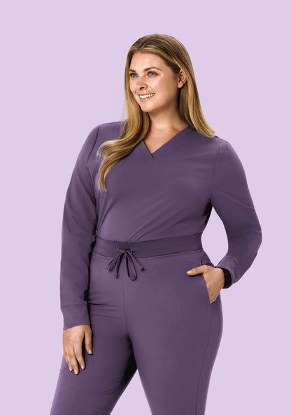 Long Sleeve 6 Pocket Top Dewberry