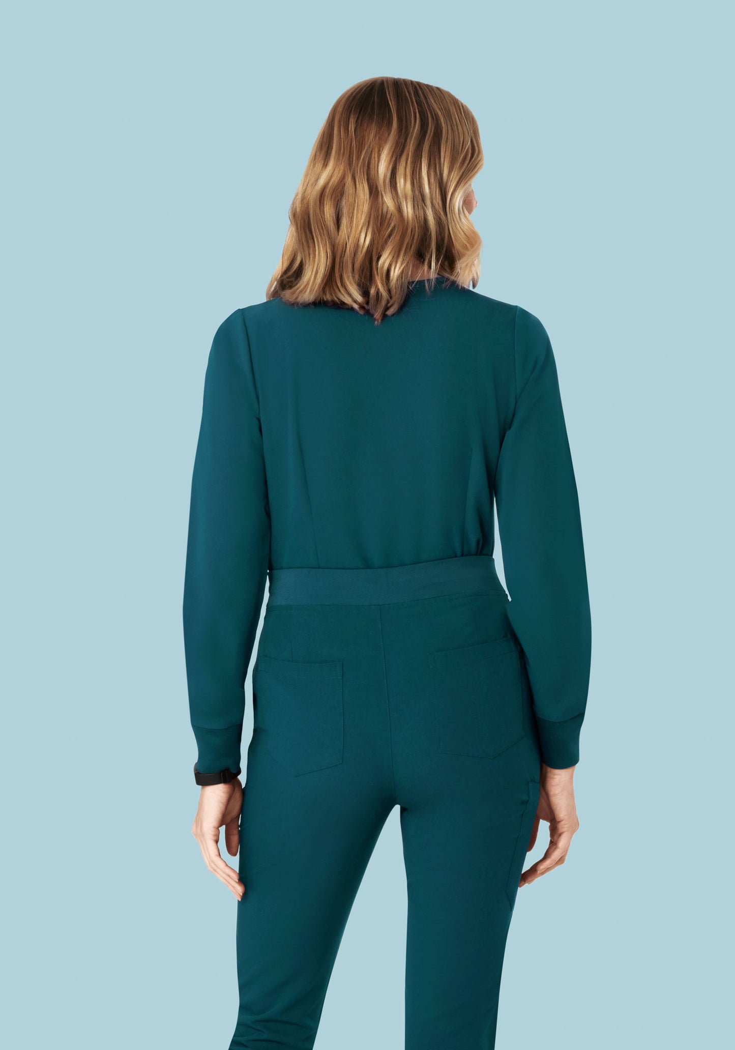 Long Sleeve 6 Pocket Top Caribbean Blue