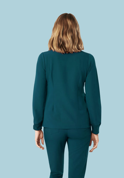 Long Sleeve 6 Pocket Top Caribbean Blue