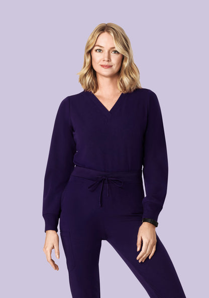 Long Sleeve 6 Pocket Top Eggplant