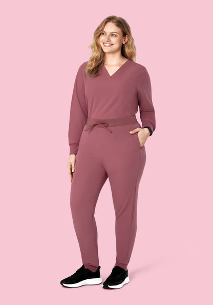 Long Sleeve 6 Pocket Top Mauve