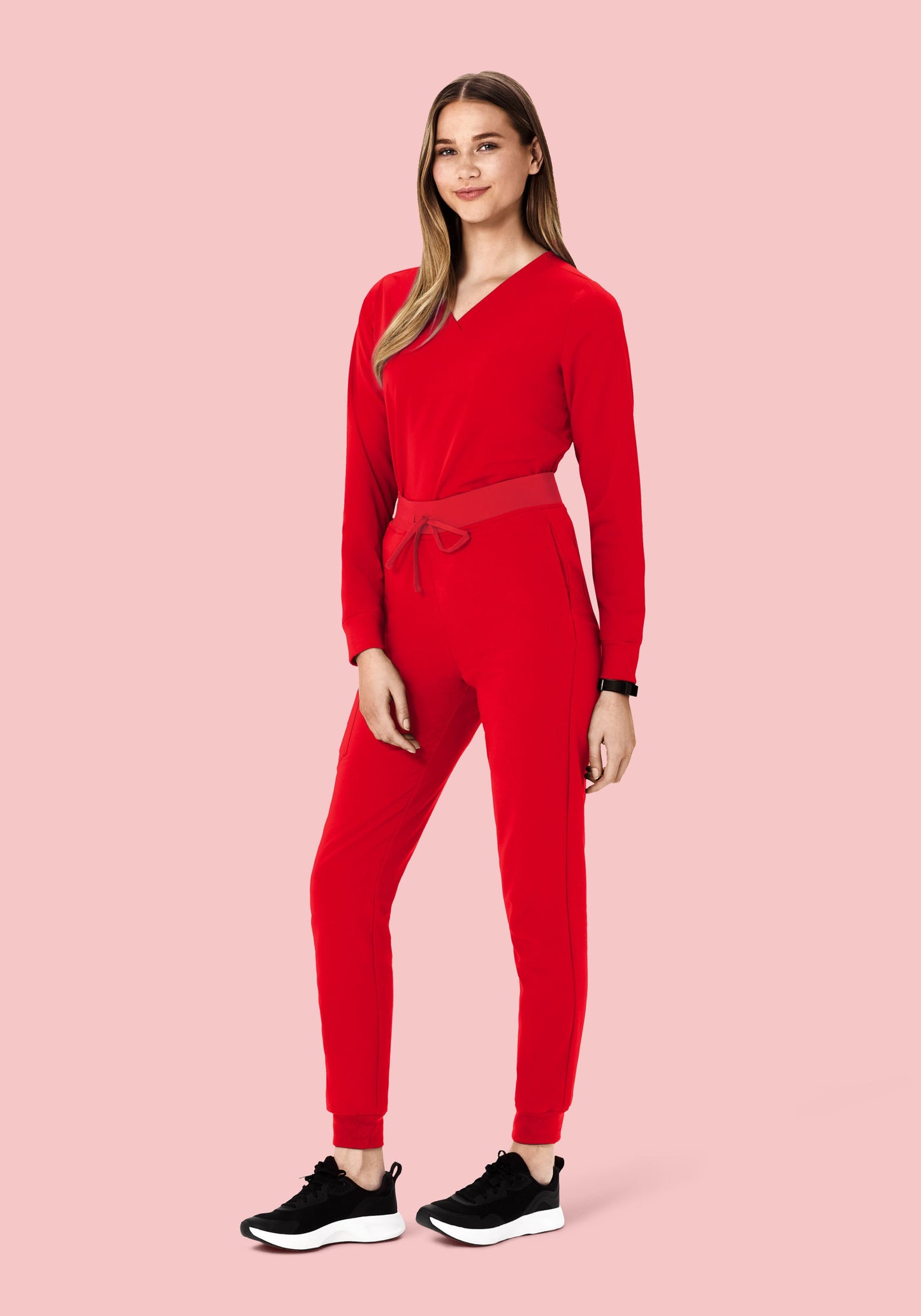 Long Sleeve 6 Pocket Top Candy Red