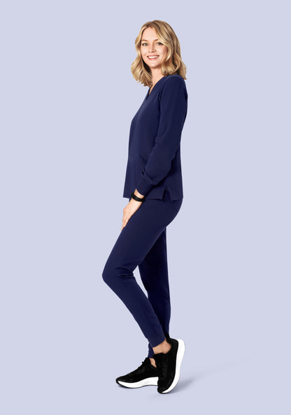Long Sleeve 6 Pocket Top Navy