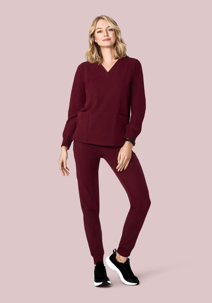Long Sleeve 6 Pocket Top Wine