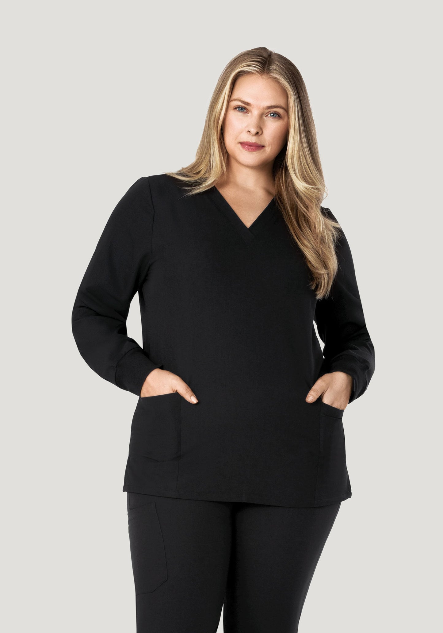 Long Sleeve 6 Pocket Top Black