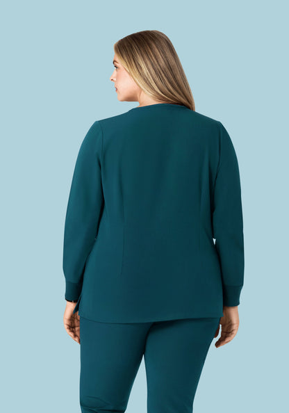 Long Sleeve 6 Pocket Top Caribbean Blue