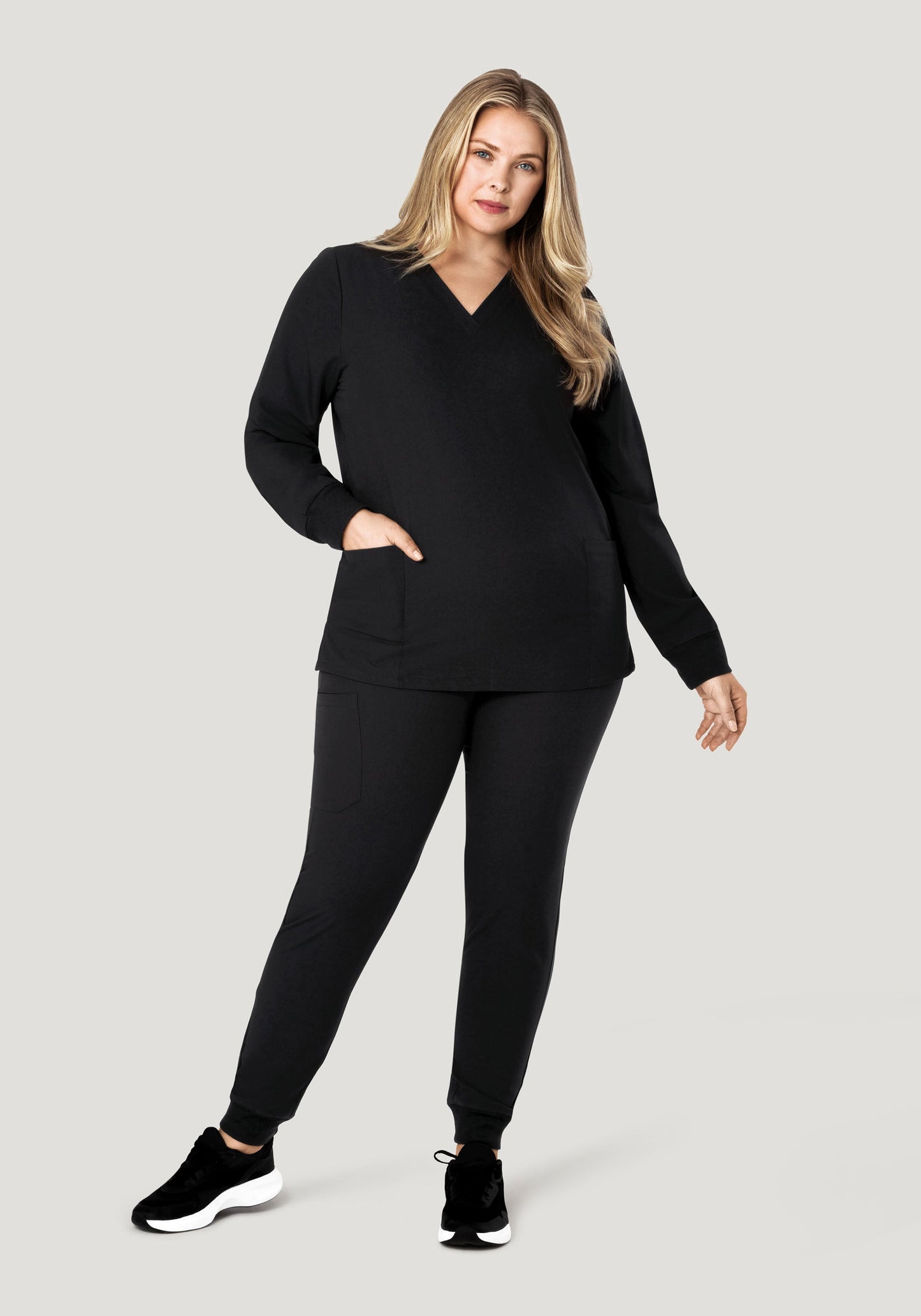 Long Sleeve 6 Pocket Top Black