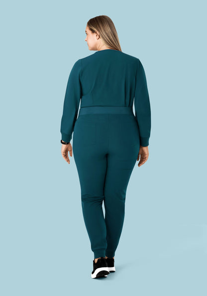 Long Sleeve 6 Pocket Top Caribbean Blue