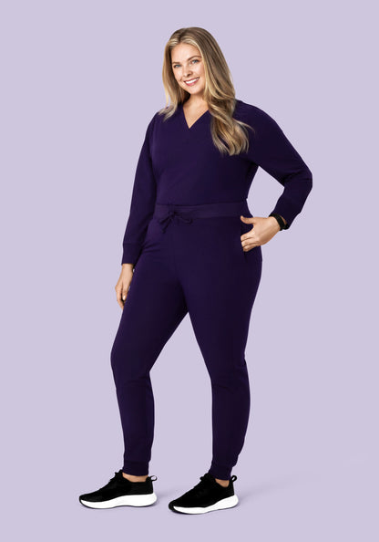 Long Sleeve 6 Pocket Top Eggplant