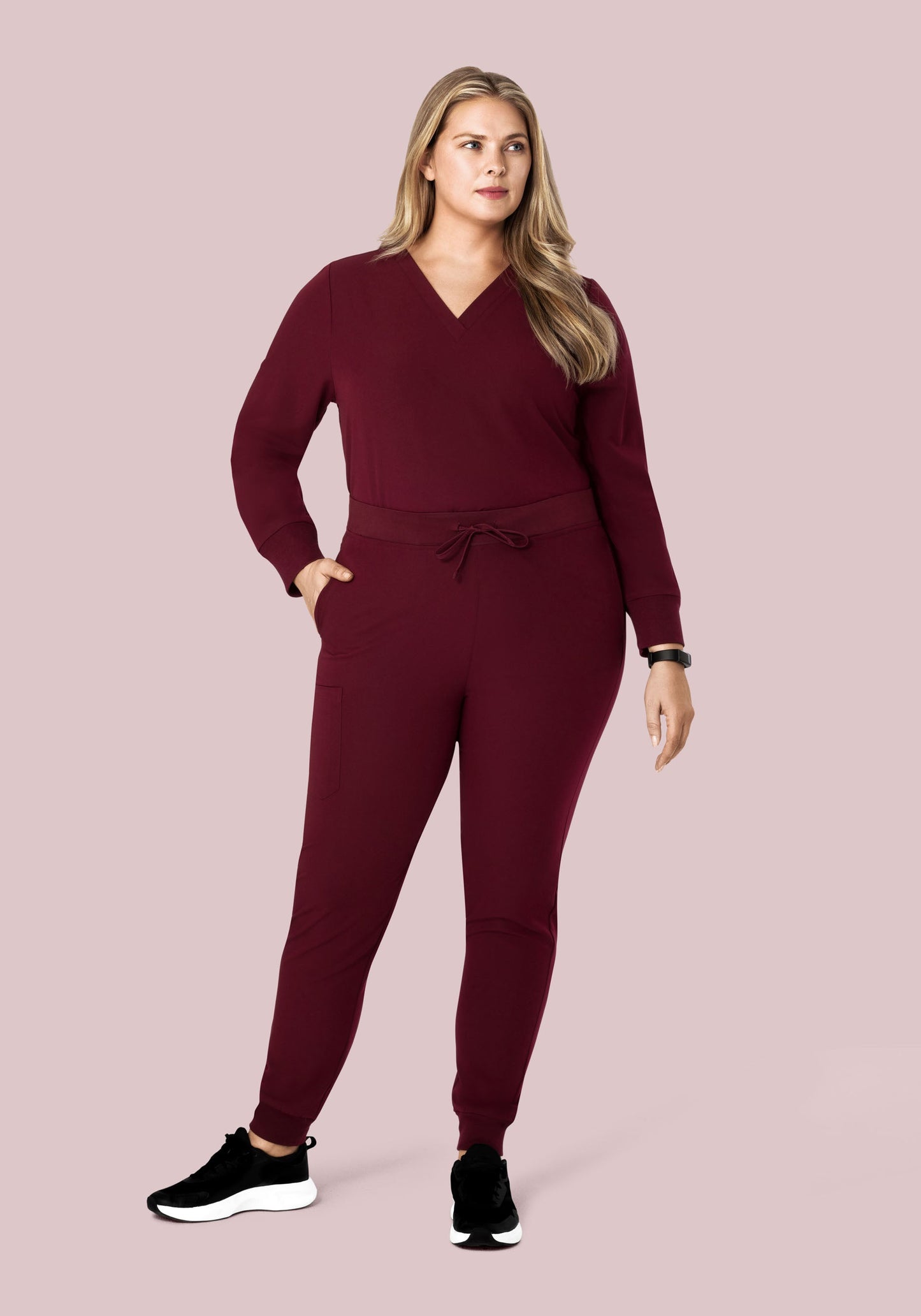 Long Sleeve 6 Pocket Top Wine