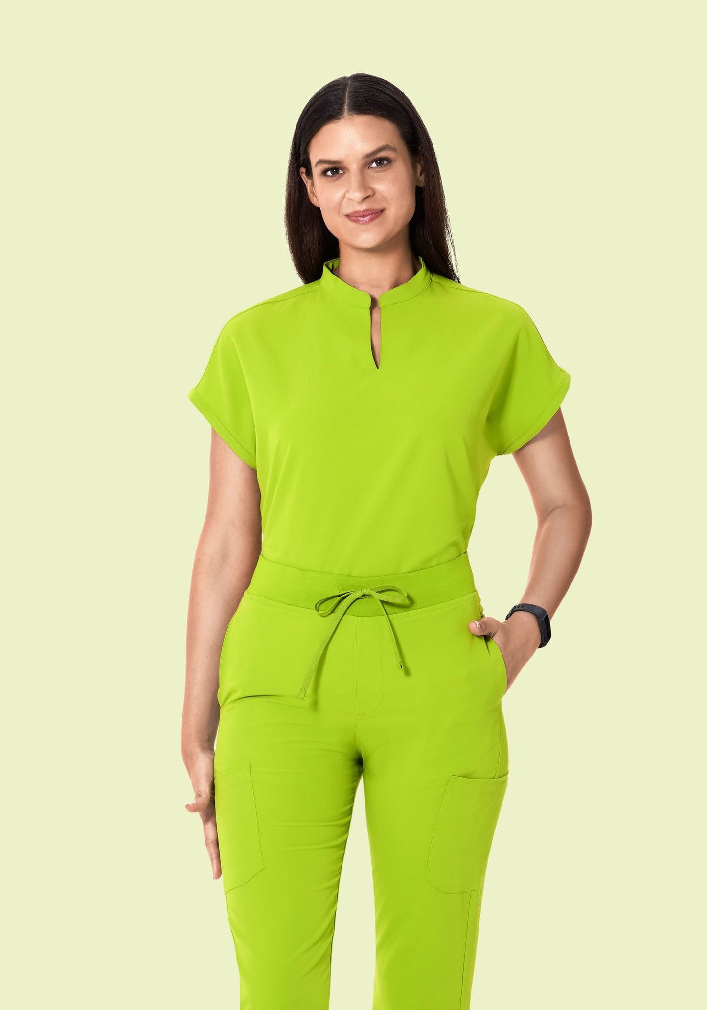 Mandarin Dolman Top Apple Green