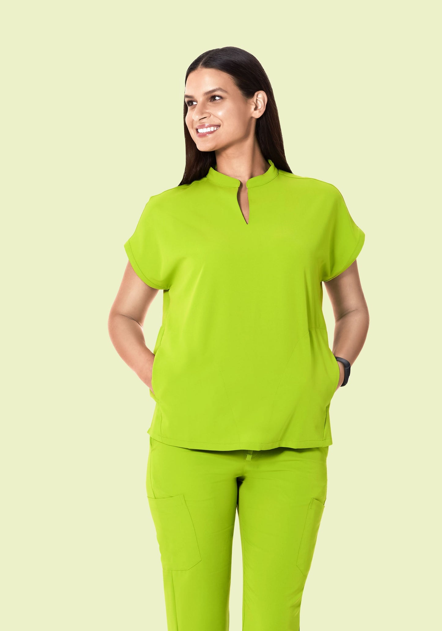 Mandarin Dolman Top Apple Green