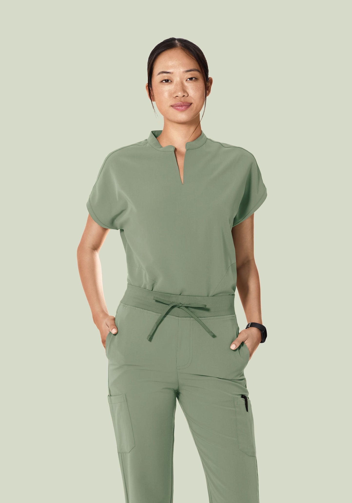 Mandarin Dolman Top Cool Sage