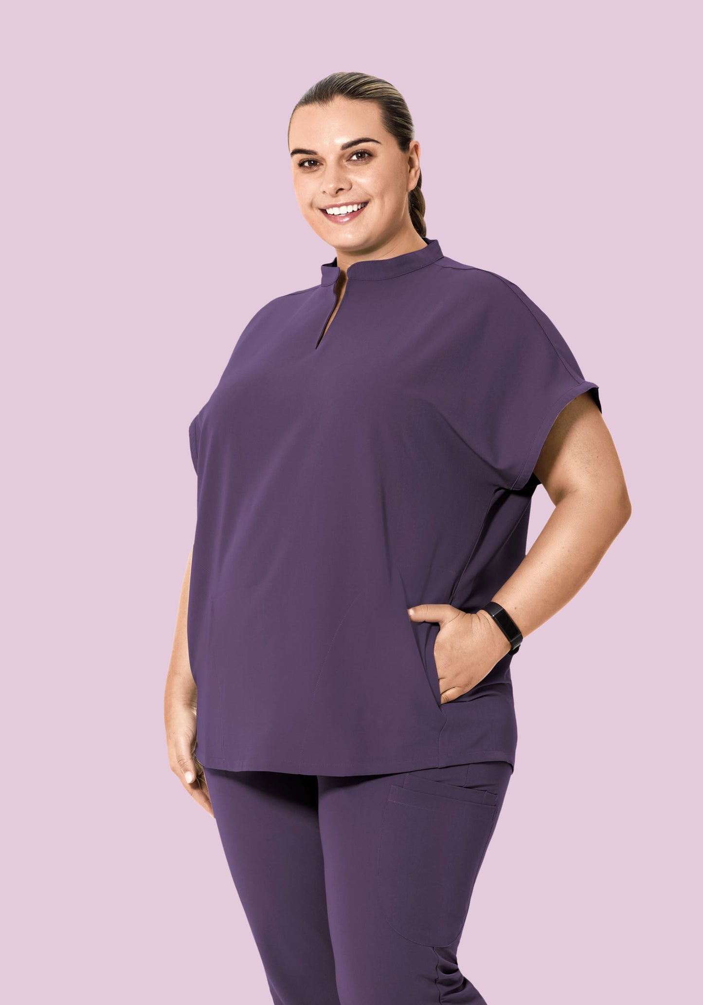 Mandarin Dolman Top Deep Dewberry