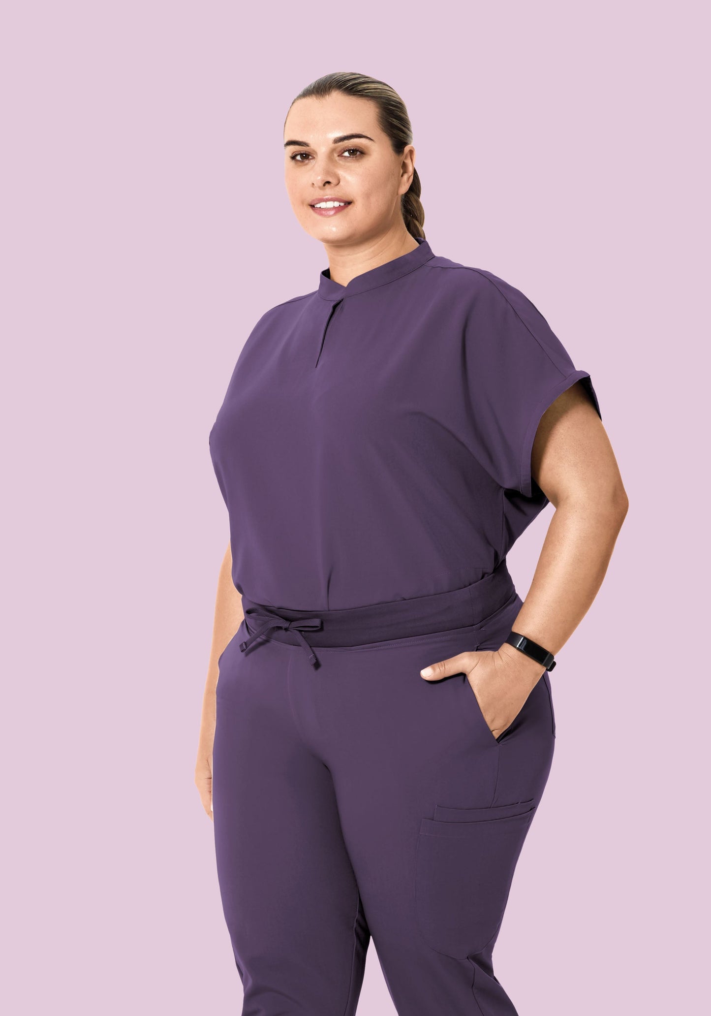 Mandarin Dolman Top Deep Dewberry